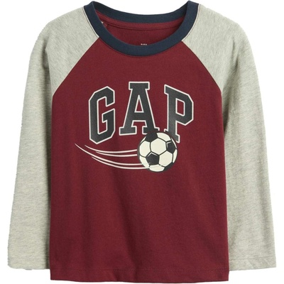 GAP V-FRCH LS Logo Raglan T červená sivá