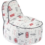 PUFRELAX Пуф, стол, 200л. , OK Junior, 200л. , Good Old News, Водоустойчив, Перящ се калъф, Пълнеж от Полистиролни перли, принт, 8480 (PUF-G-OKJ-TEXP-GON) - topmall