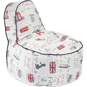 PUFRELAX Пуф, стол, 200л. , OK Junior, 200л. , Good Old News, Водоустойчив, Перящ се калъф, Пълнеж от Полистиролни перли, принт, 8480 (PUF-G-OKJ-TEXP-GON) - topmall