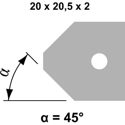 VBD 45° 20,0x20,5x2,0 - UNI, pro frézu falcovací TH34FM10