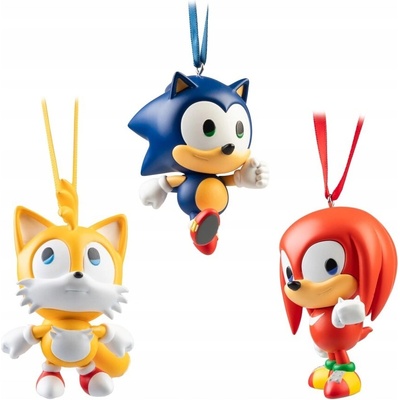 Vánoční ozdoby Sonic Tails Knuckles Sada 3 ozdob Přívěsky pro děti