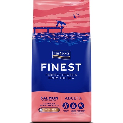 FISH4DOGS malé pro dospělé psy 1+ Finest losos s bramborami 6 kg