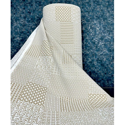 Ervi bavlna - Krep š.240 cm - Geometrický vzor č.226557-38, metráž – Zboží Mobilmania