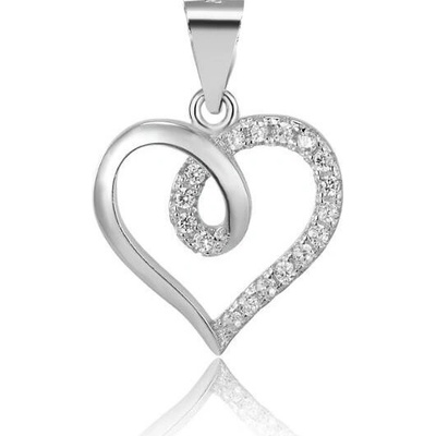 Beneto Stříbrný srdíčkový přívěsek AGH95