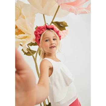 Abel & Lula Нежен едноцветен потник в бяло за мини момиче Abel&Lula