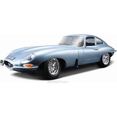 BBURAGO Jaguar E Coupe 1961 Strieborno-modrá 1:18