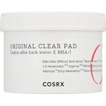 COSRX One Step Original Clear Pad, почистващи тоник-тампони с натурални BHA (8809416470306)