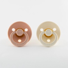 Bibs cumlík prírodný kaučuk 2ks Ivory/Blush 20739