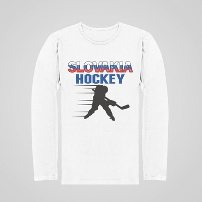Tričko Slovakia Hockey s dlhým rukávom biela