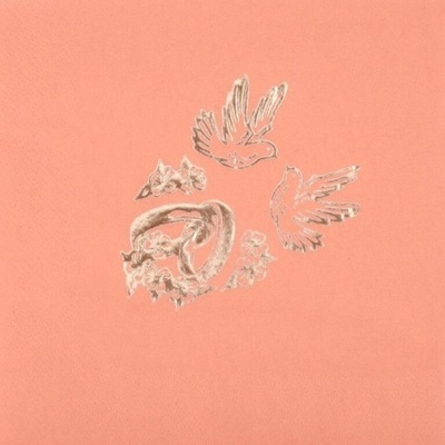 Paper Design Svatební ubrousky se zlatým potiskem lososové 33x33cm