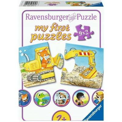 RAVENSBURGER Moje první Zvířátka na stavbě 9 x 2 dílků
