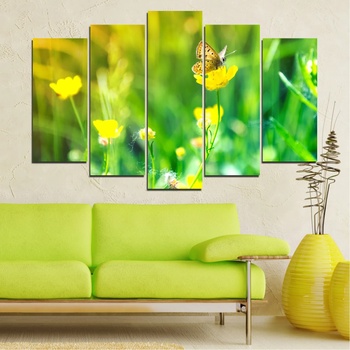 Vivid Home Декоративни панели Vivid Home от 5 части, Цветя, PVC, 110x65 см, Стандартна форма №0007