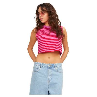 Потник Jack & jones Alvira Slim Crop Stripe JJXX Sleeveless Top - Pink (Carmine Rose)