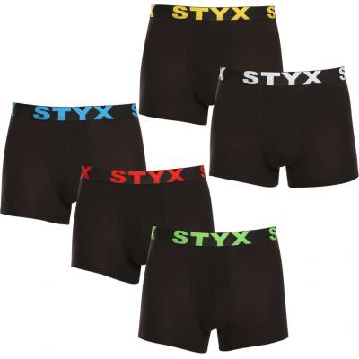 Styx Комплект от пет - мъжки боксерки Styx спортна гума черни Styx | Cheren | МЪЖЕ | M