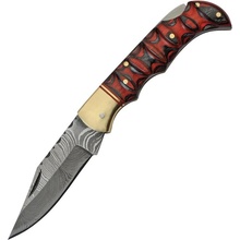 DAMASCUS RED and dřevěná rukojeť