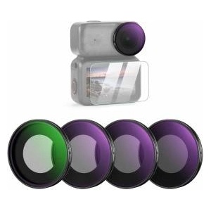 NEEWER ND filter set compatible with DJI Osmo Nano (ND8/16/32/CPL), pack of 4, screw-on gray filter for action cam lenses, multi-coated optical glass, photo accessories with screen protector - FL-N6