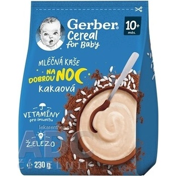 Gerber Cereal mléčná kaše kakaová Dobrou noc 230 g