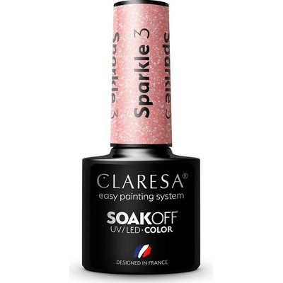 Claresa SoakOff UV/LED Color Sparkle gelový lak na nehty odstín 3 5 g