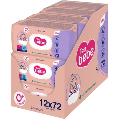 Teo Bebe Мокри кърпички Teo Bebe - Лавандула, 12 х 72 броя (70000050)