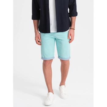 Ombre Clothing Тюркоазени мъжки къси панталони чино с подгъв от деним Ombre Clothing Ombre Clothing | Sin | МЪЖЕ | XXL