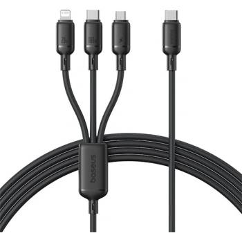 Baseus SILKY кабел за данни 3в1 Type-C - Type-C/ lightning/microUSB, 150 см, ЧЕРЕН P10377706123-00 (P10377706123-00)