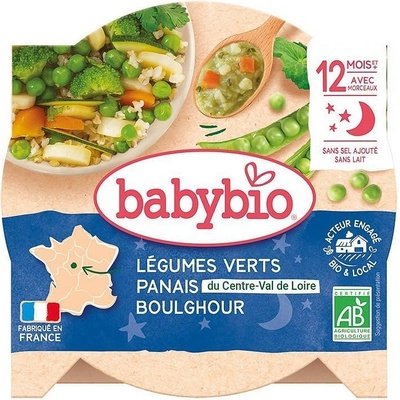 Babybio Био меню Babybio - Зеленчуци, пащърнак и булгур, 12 м+, 230 g (3288131501666)