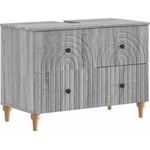 vidaXL Шкаф за мивка в баня ALKMAAR Сив Сонома 82 x 41 x 59 см (896141)