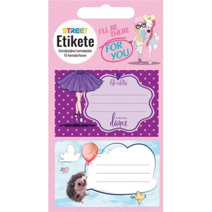 STREET Етикети за тетрадка Street, опаковка 10, girls (25464-А-KIDS GIRLS)