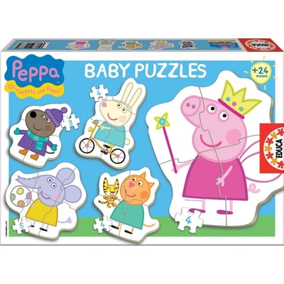 EDUCA Baby Prasátko Peppa 5v1 3-5 dílků