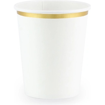 Party Deco Елегантни Бели Парти Чаши, 260 мл (1 Пакет / 6 Бр. )