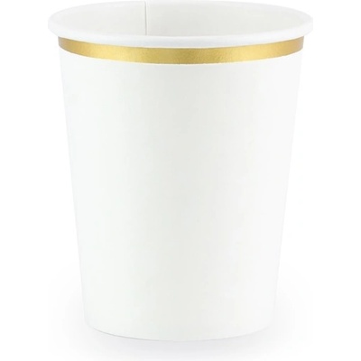 Party Deco Елегантни Бели Парти Чаши, 260 мл (1 Пакет / 6 Бр. )