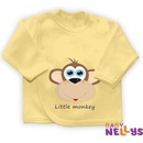 Baby Nellys - košilka se zap. na boku Little Monkey, krém