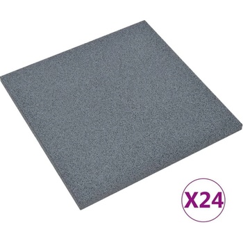 Vidaxl Protipádové dlaždice sivé 50x50x3 cm gumené 24 ks