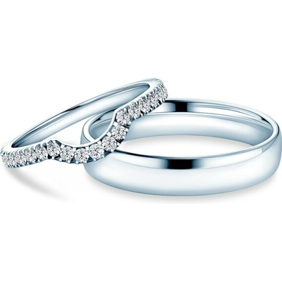 Savicki Svadobné obrúčky This is Love biele zlato laboratórne diamanty polguľaté OBR TIL LAB B