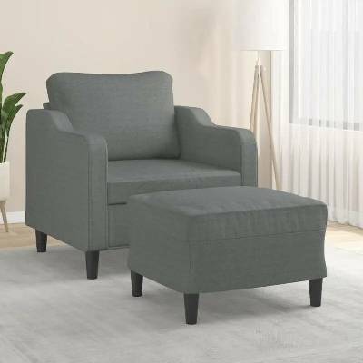 vidaXL 11461.3201128 s podnožkou tmavě šedé 60 cm textil
