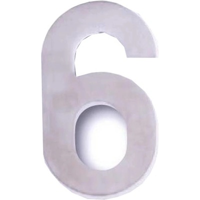 Domové číslo "6" nerezová oceľ 15 cm