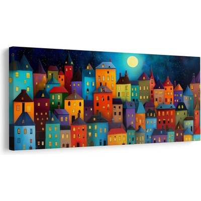 Obraz město v nočním světle - 120x60
