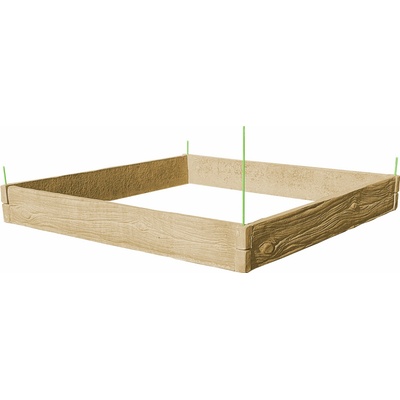 Barigadi Vyvýšený záhon betónový 200 x 200 cm výška 25 cm vzor drevo pieskovec