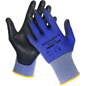 DYKENO fabric thin 003-k12 / Тънки найлонови ръкавици с покритие - сини 9 (003-k12-09)