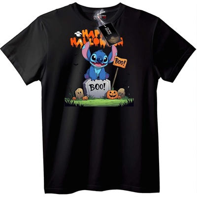 NOONEBRAND Тениска Halloween Стич - 2XL, Black