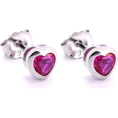Rafity stříbrné náušnice srdíčko s turmalínem E0158PZ-11