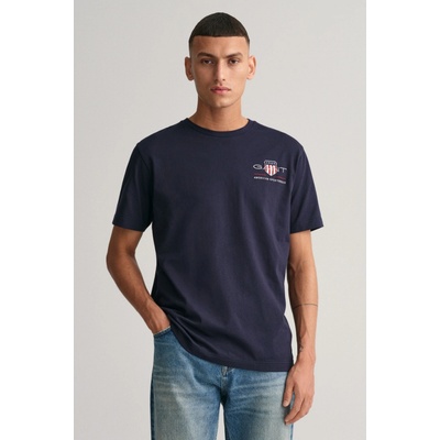 Gant tričko REG ARCHIVE SHIELD EMB SS T-SHIRT modrá