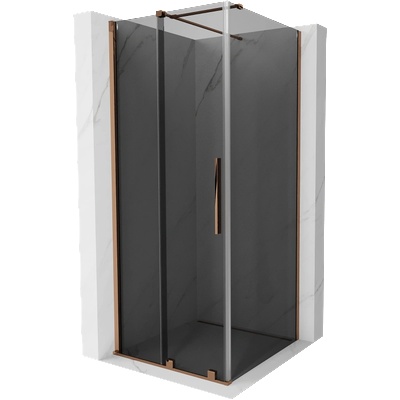 Mexen Velar плъзгаща се душ кабина 90 x 90 см, графит, розово злато - 871-090-090-41-60 (871-090-090-41-60)