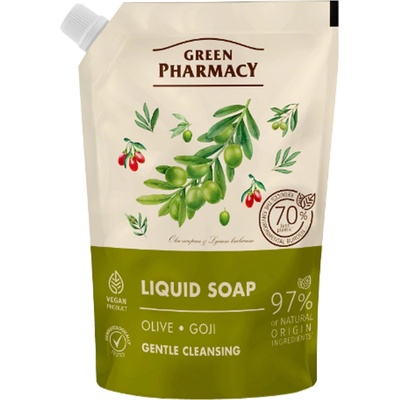 Green Pharmacy tekuté mýdlo náhradní náplň oliva a góji 460 ml