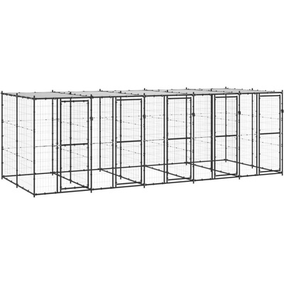 vidaXL Venkovní psí kotec se střechou ocel 12,1 m² 550 x 220 x 180 cm 9799.3082252