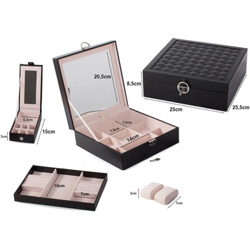 Verk šperkovnice se zrcátkem černá