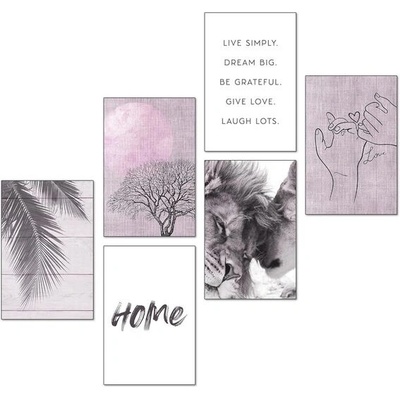 Sada plakátů DecoMe - Loving Feelings - BEZ RÁMU - Obývací pokoj Ložnice Dívčí pokoj - Vyrobeno v