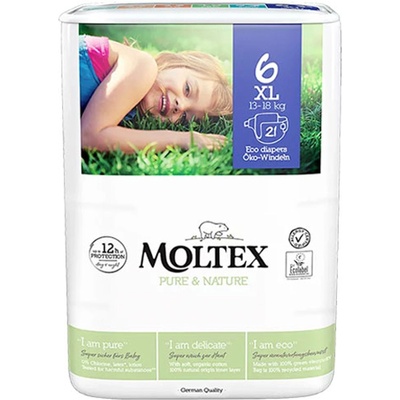 Moltex Еко пелени Moltex - XL, № 6 (16-30 kg), 21 броя (4018639010082)