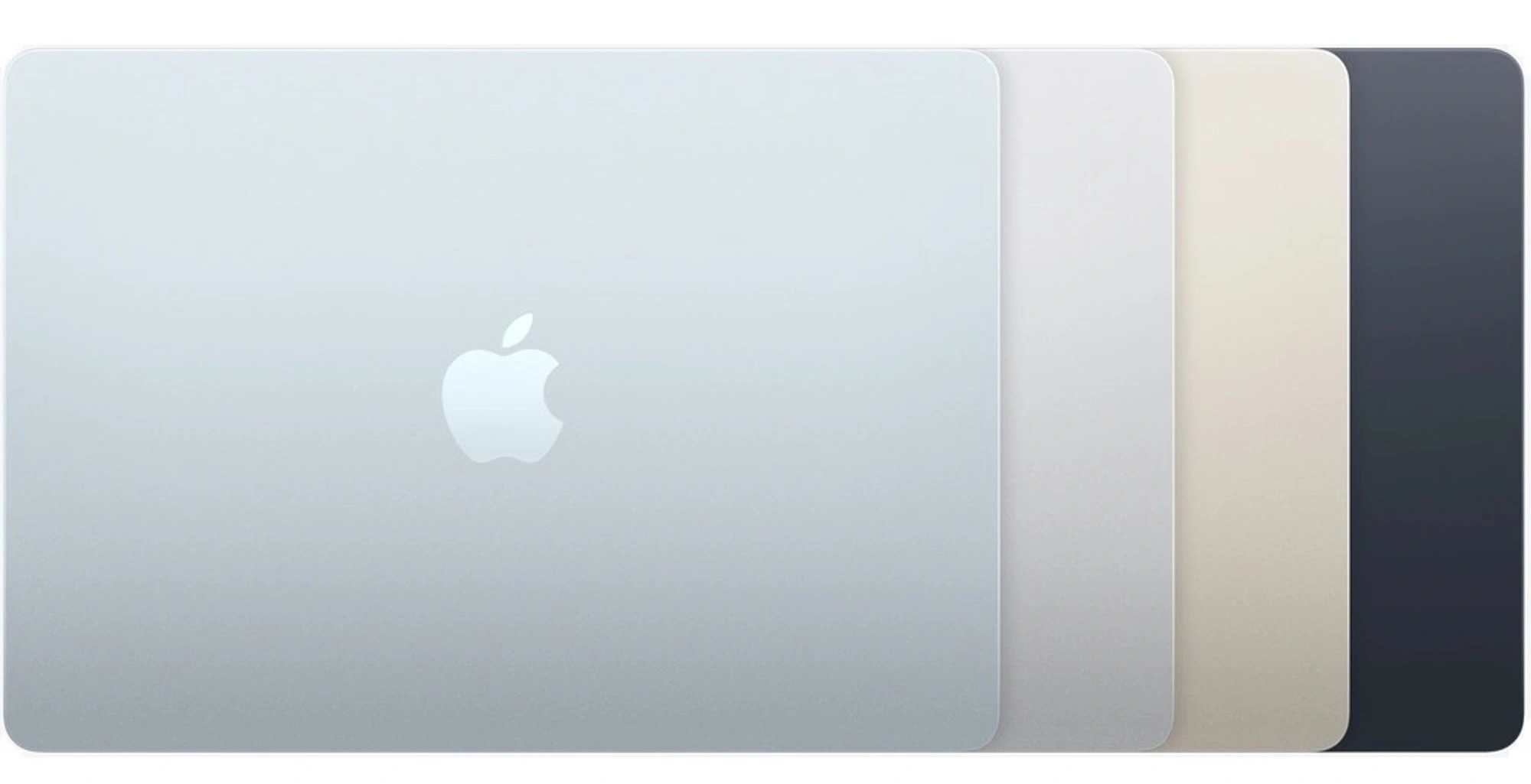 Apple MacBook Air v modré, stříbrné, zlaté a tmavě modré
