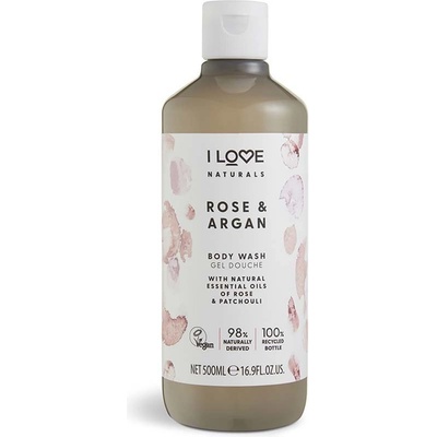 I love... Naturals Rose & Argan opojný sprchový gél s vôňou ruží 500 ml